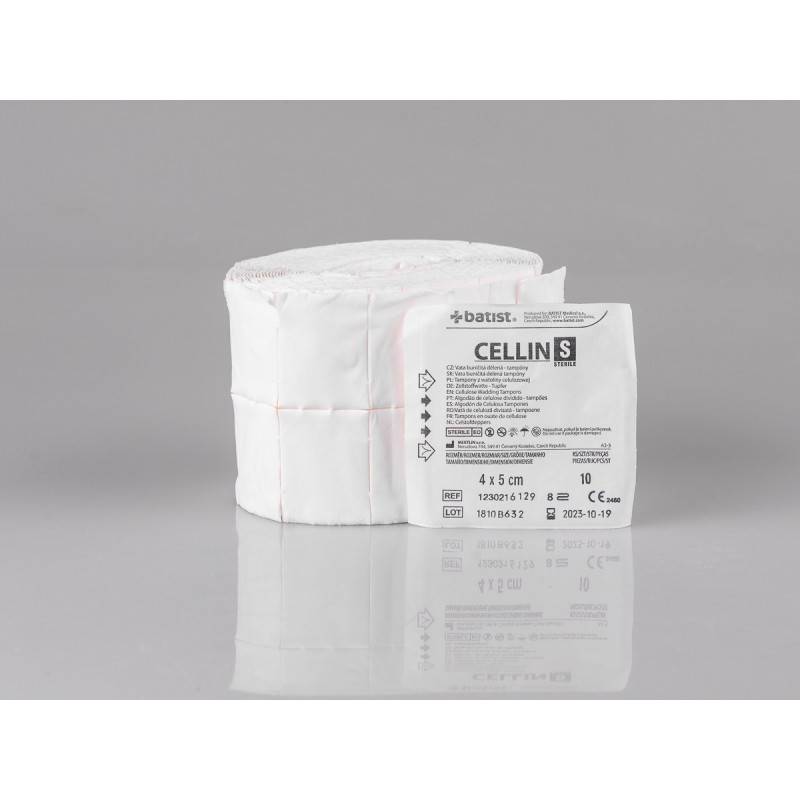 CELLIN S Tampon sterilní z buničité vaty, á10ks
