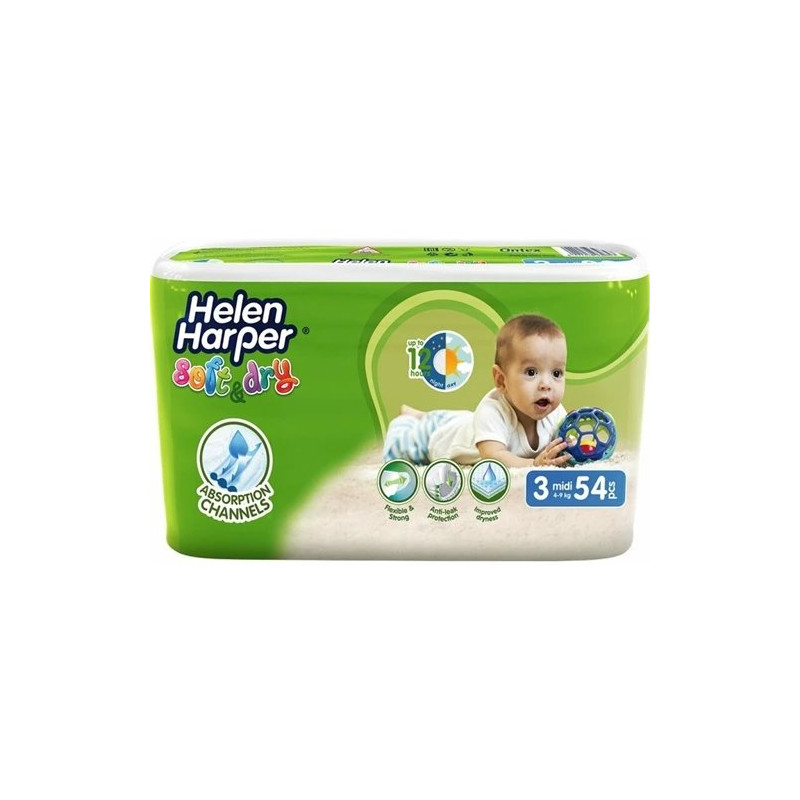 Plenky dětské Midi 6-10 kg SOFT and DRY, 54 diapers