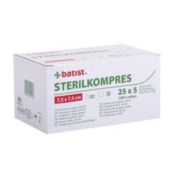 STERILKOMPRES 7,5x7,5cm 17n/8vr., 25x5ks