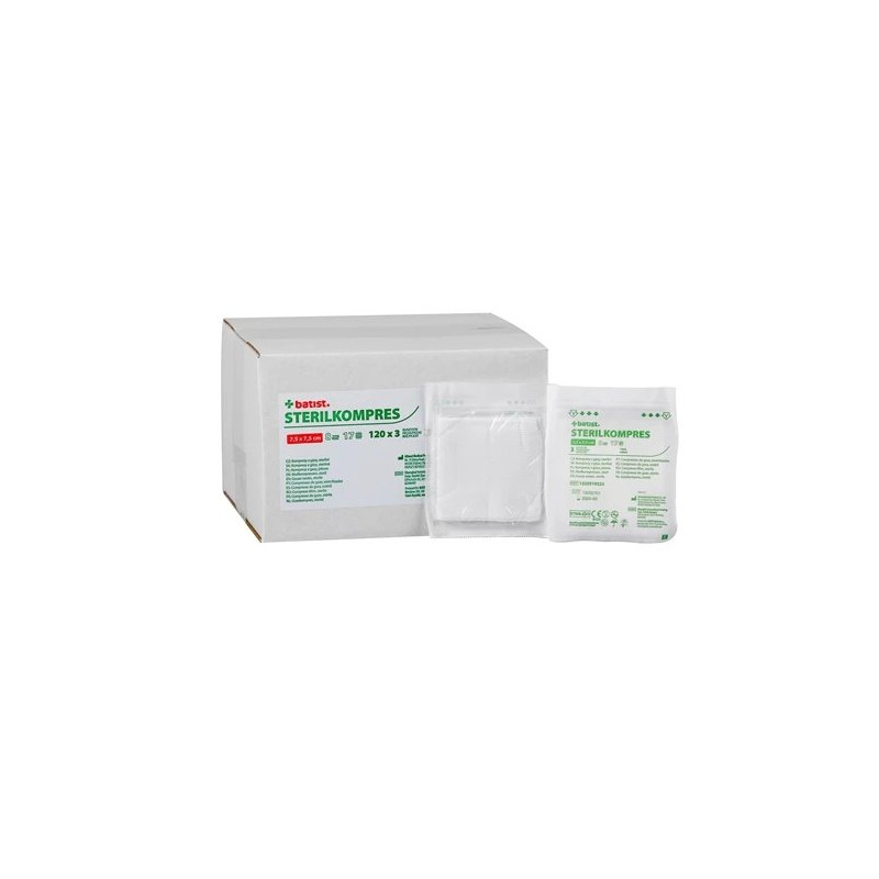 STERILKOMPRES 7,5x7,5cm,17n/8v,120x3ks