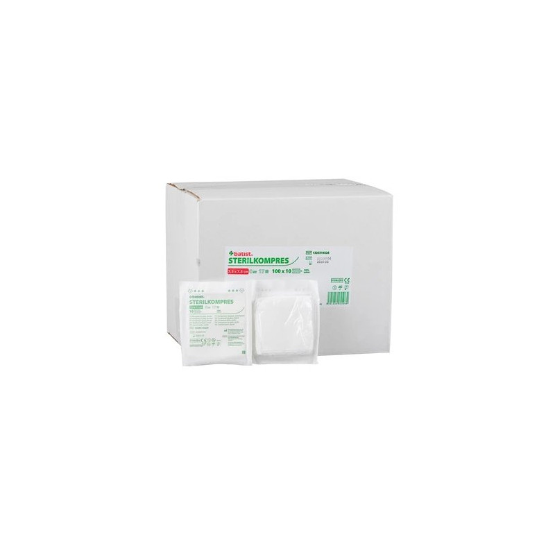 STERILKOMPRES 7,5x7,5cm,17n/8v,100x10ks