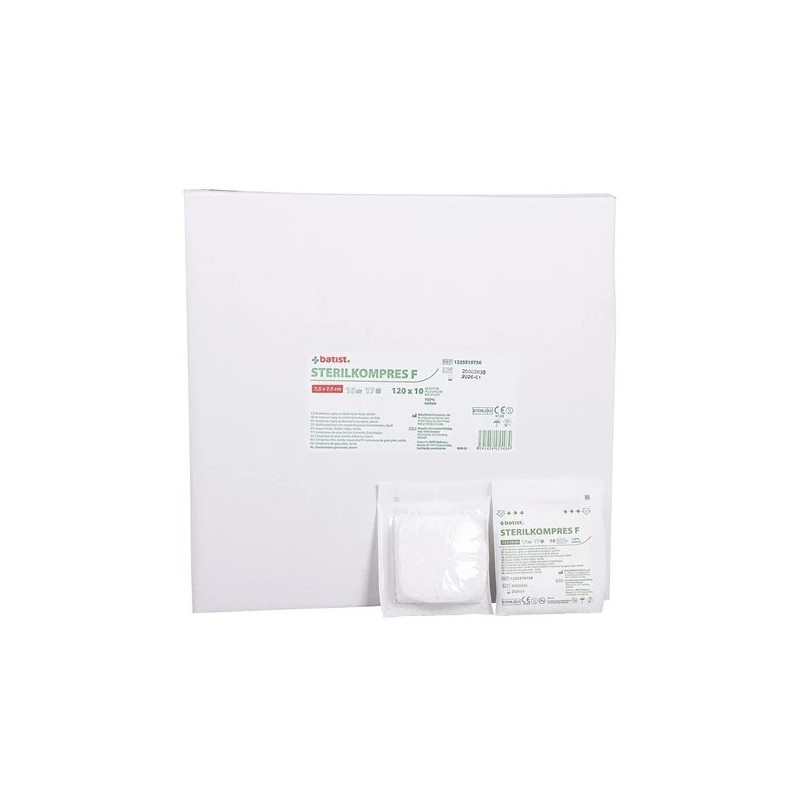 STERILKOMPRES F 7,5x7,5cm,17n/16v,120x10ks