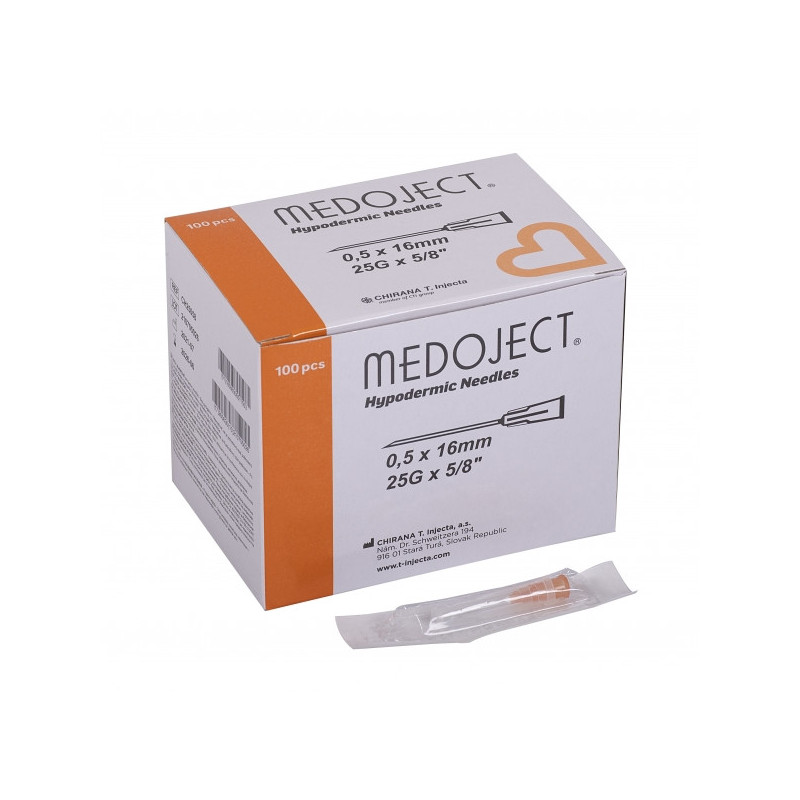 Jehla 0.5x16 oranž.25G krátká