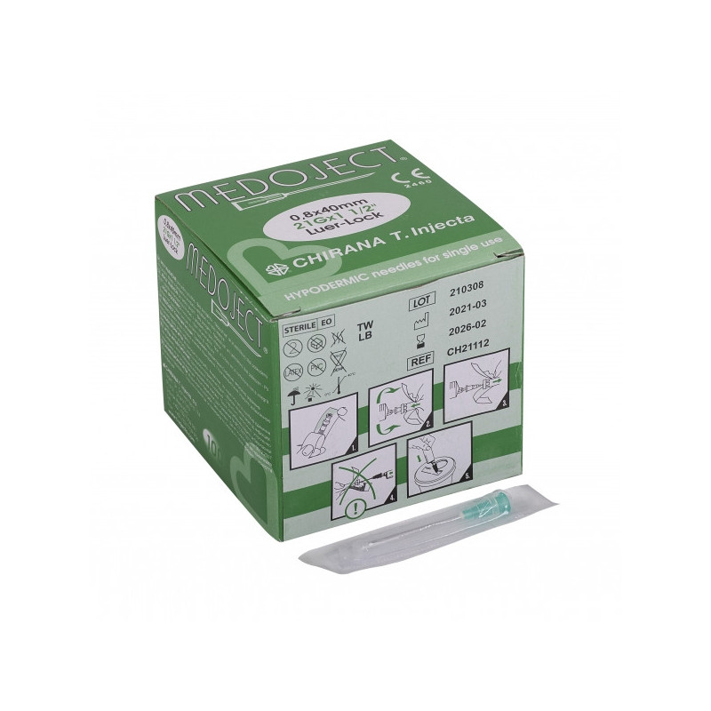 Jehla 0,8x40 zelená 21G
