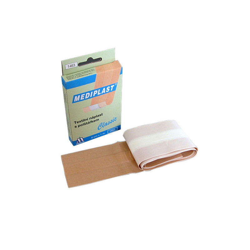 Náplast textilní s polštářkem 6cmx1m MEDIPLAST