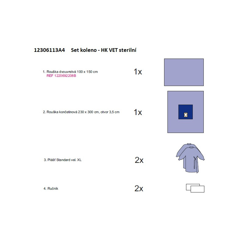Set koleno - HK VET sterilní