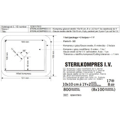 STERILKOMPRES I.V Kompres z gázy sterilní I.V. 10 x 10 cm á 1Y+2 ks